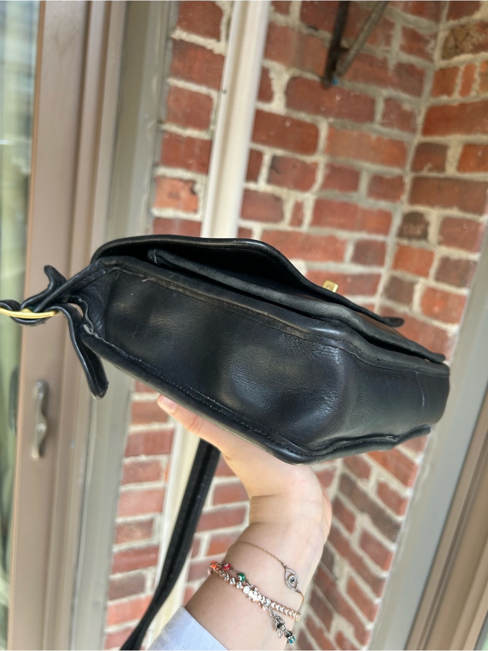 Vintage coach pocket bag style 9875 black leather crossbody turnlock retro y2k - Picture 6 of 10